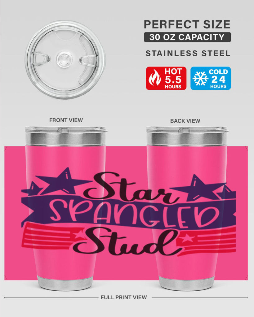 Star Spangled Stud Style 173#- Fourt Of July- Tumbler