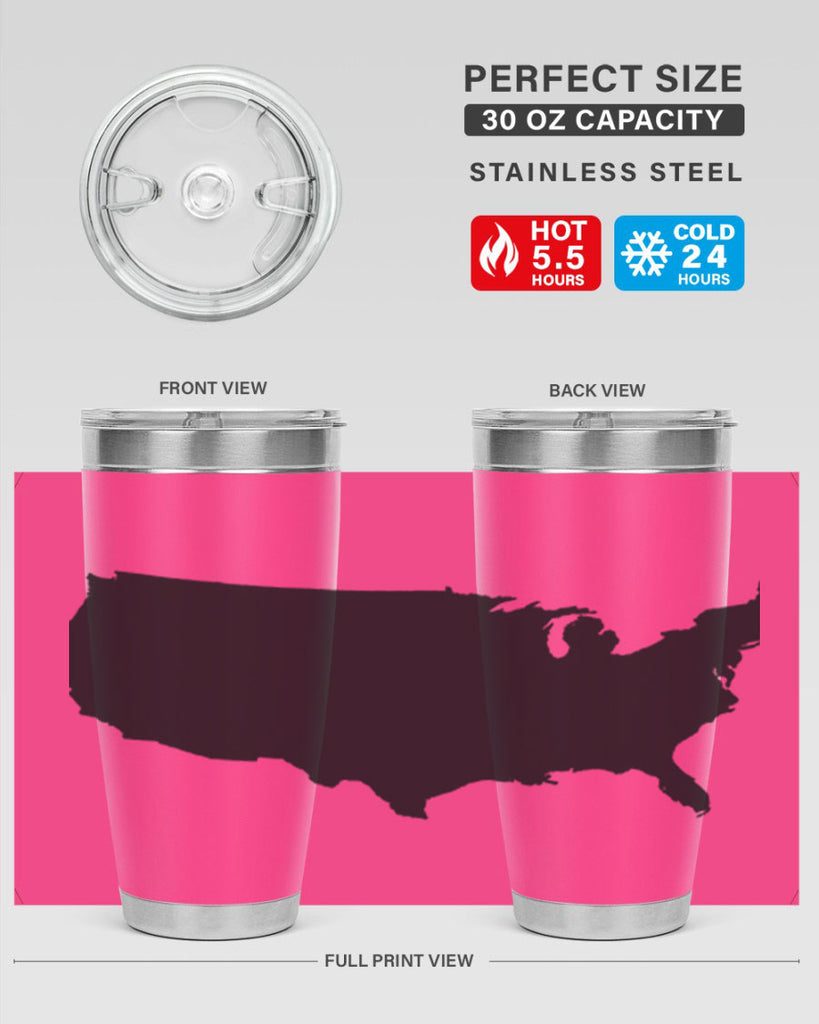 USA Solid Map Style 76#- Fourt Of July- Tumbler