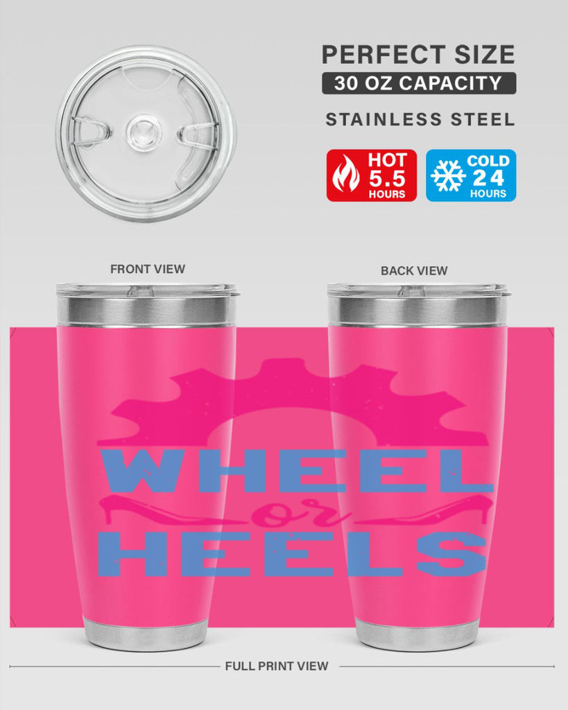 Wheel or Heels Style 8#- baby shower- tumbler