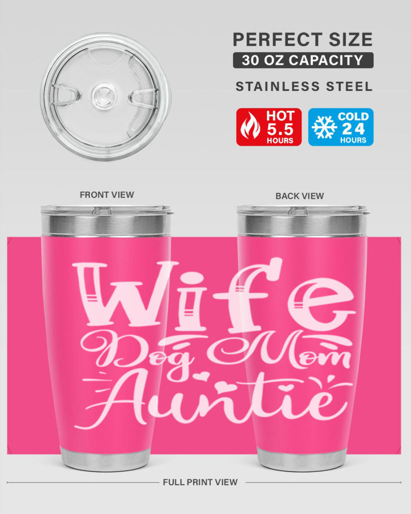 Wife Dog Mom Auntie Style 7#- aunt- Tumbler