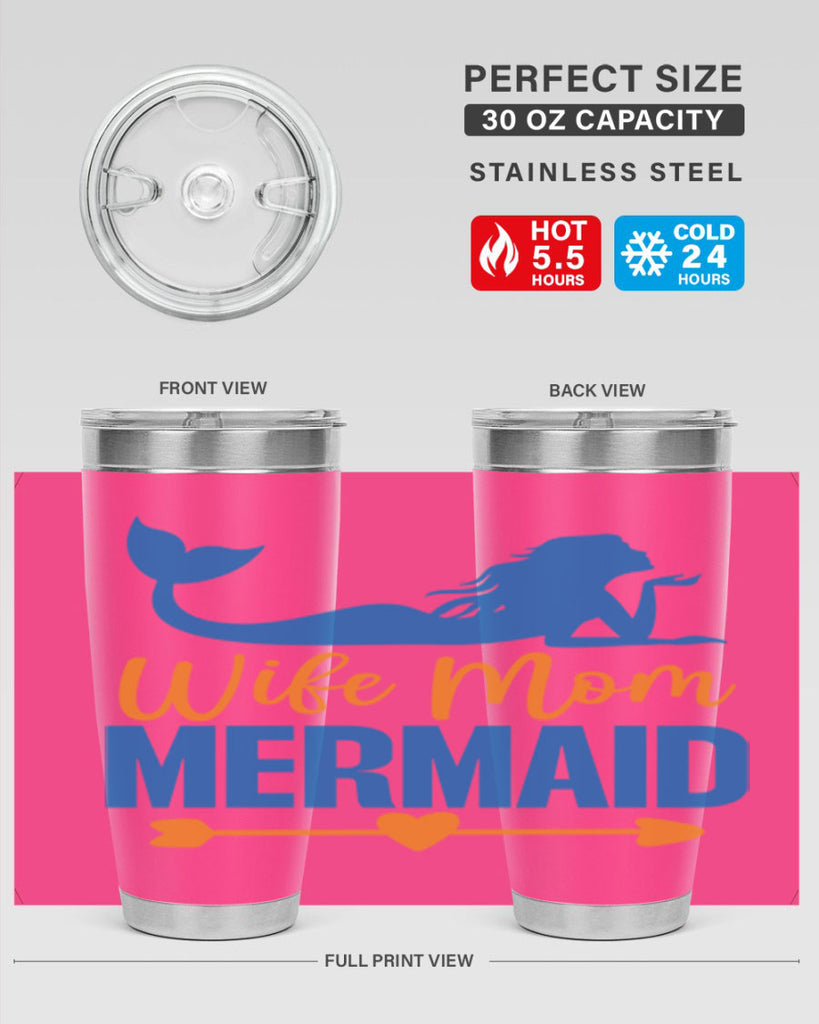 Wife Mom Mermaid 673#- mermaid- Tumbler