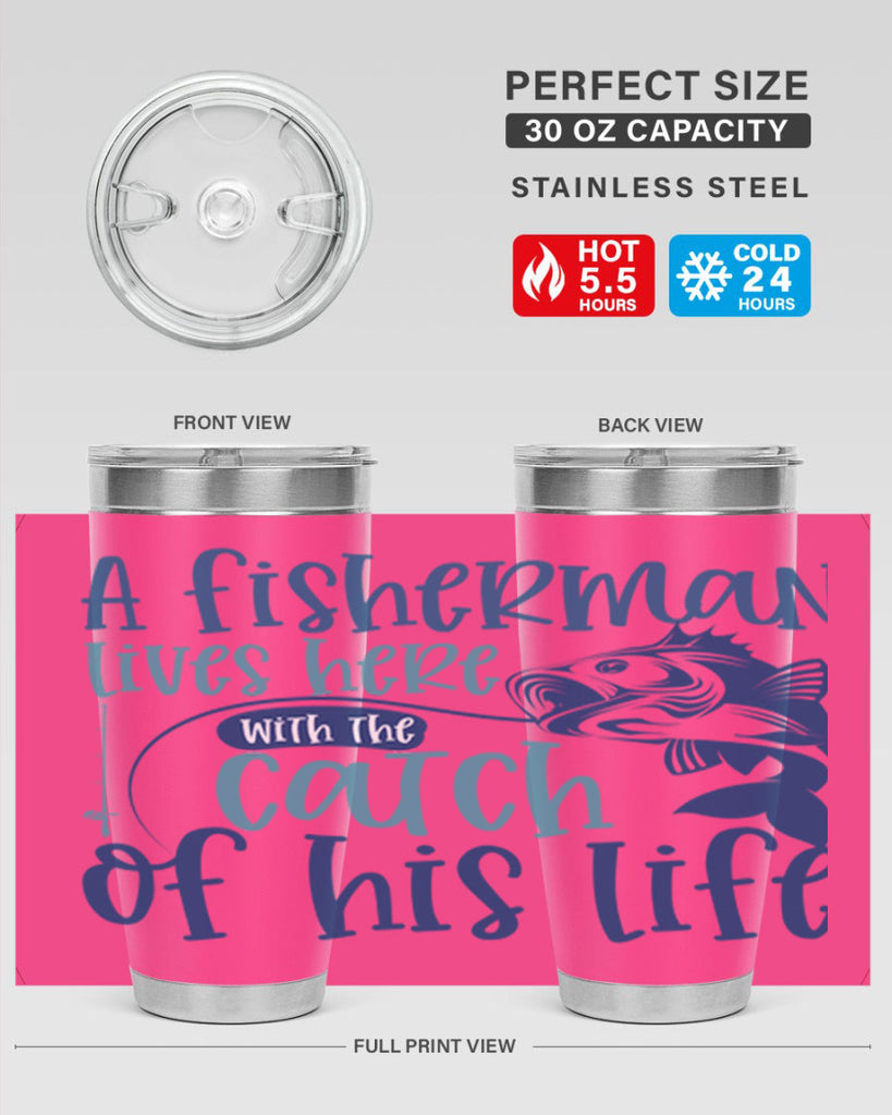 a fisherman lives here with the catch 228#- fishing- Tumbler