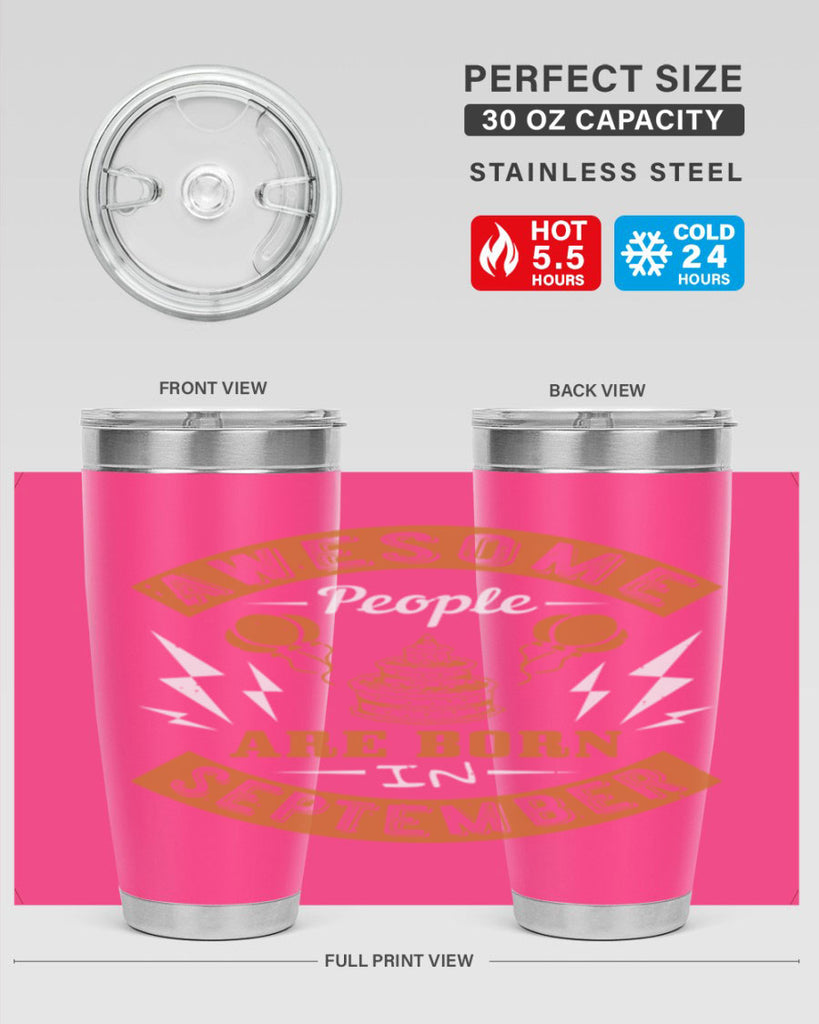 awesome people are born in September Style 17#- birthday- tumbler