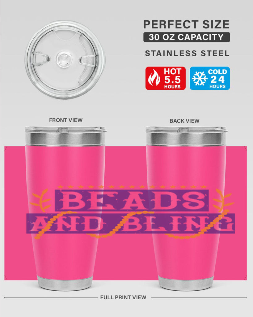 beads and bling 40#- mardi gras- Tumbler