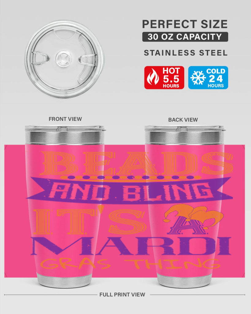 beads and bling its a mardi gras thing 51#- mardi gras- Tumbler