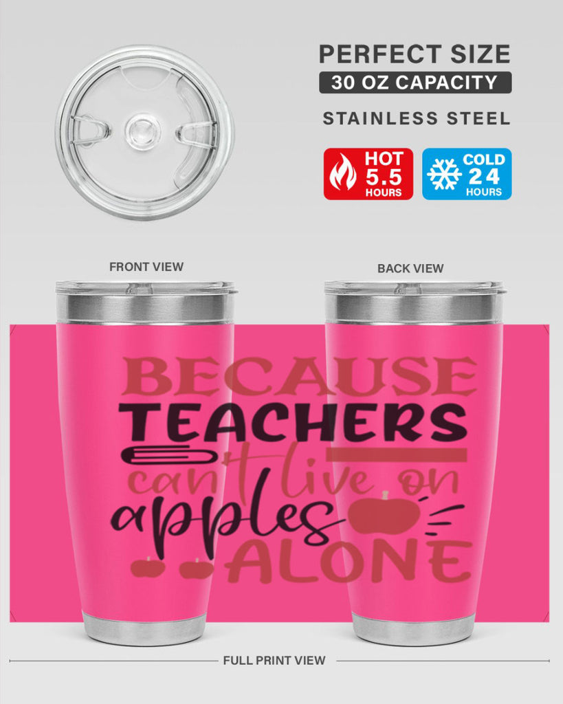 because teachers cant live on apples alone Style 121#- teacher- tumbler