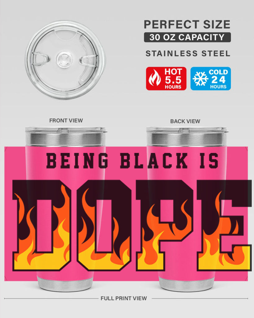 being black is dope flames 256#- black words phrases- Cotton Tank
