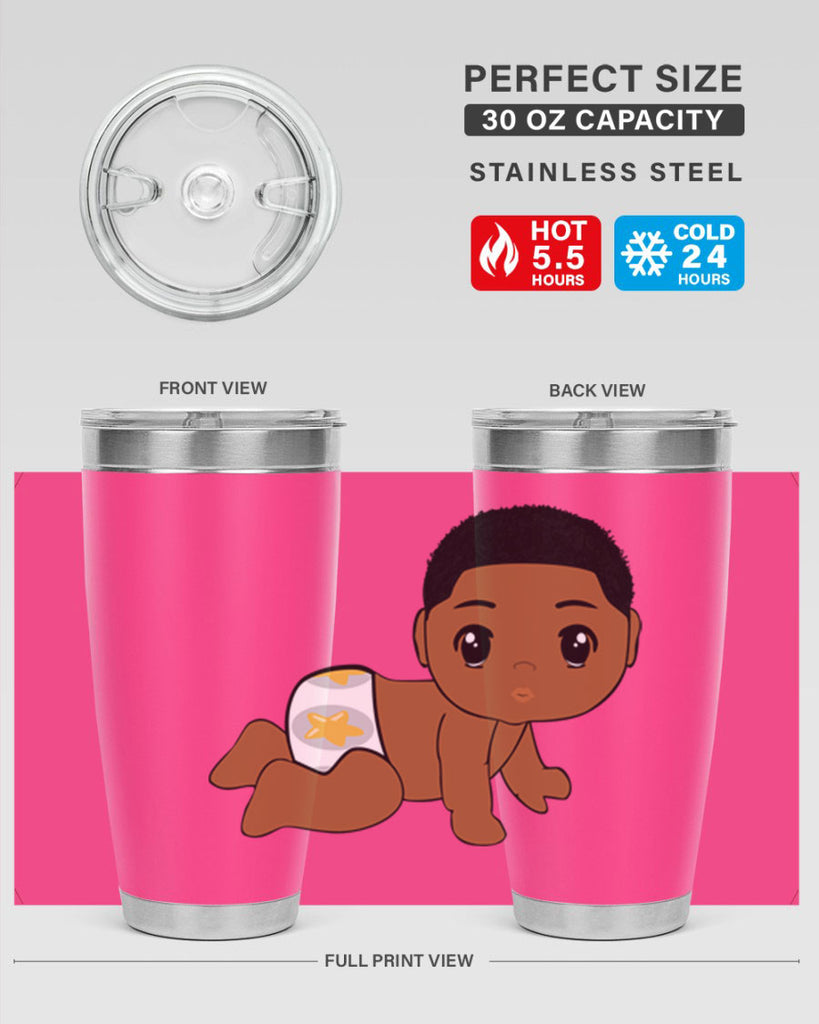 black baby boy 3#- black men - boys- tumbler