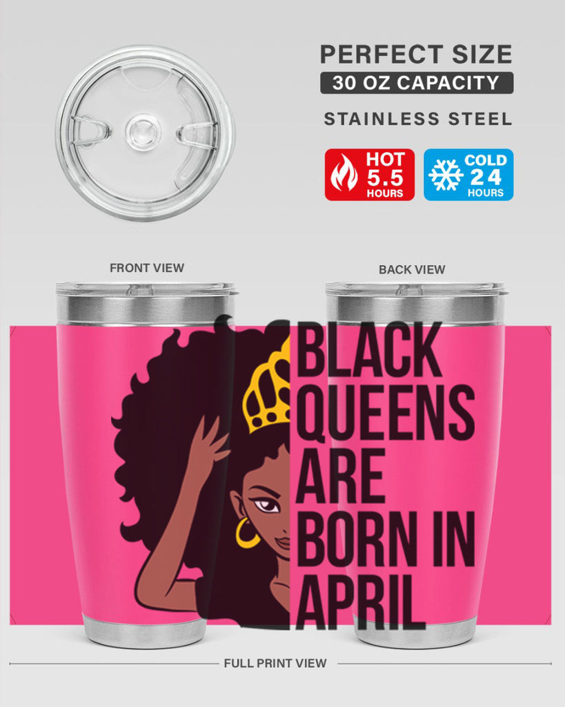 black queens are born in april 218#- black words phrases- Cotton Tank