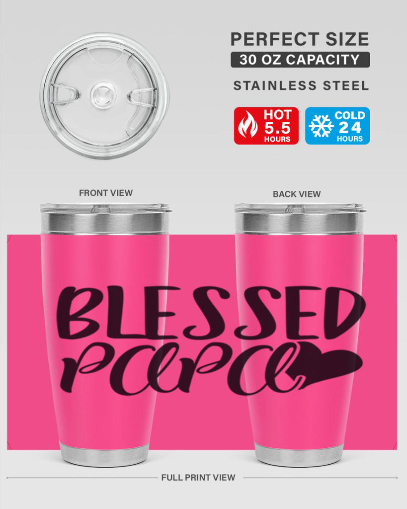 blessed papa 70#- grandpa - papa- Tumbler