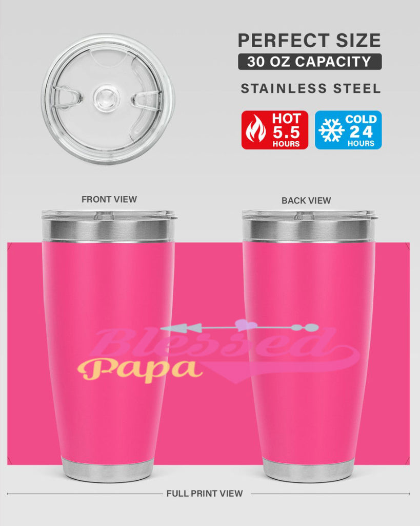 blessed papa 73#- grandpa - papa- Tumbler