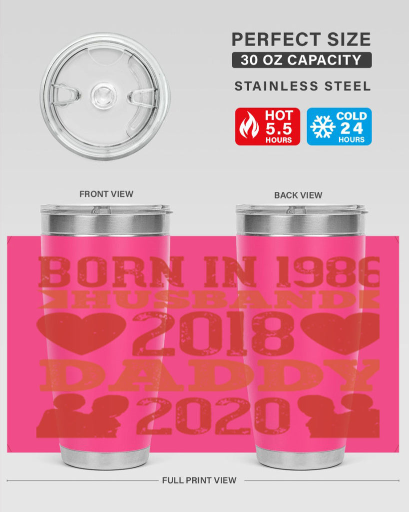 born in husband daddy 123#- fathers day- Tumbler