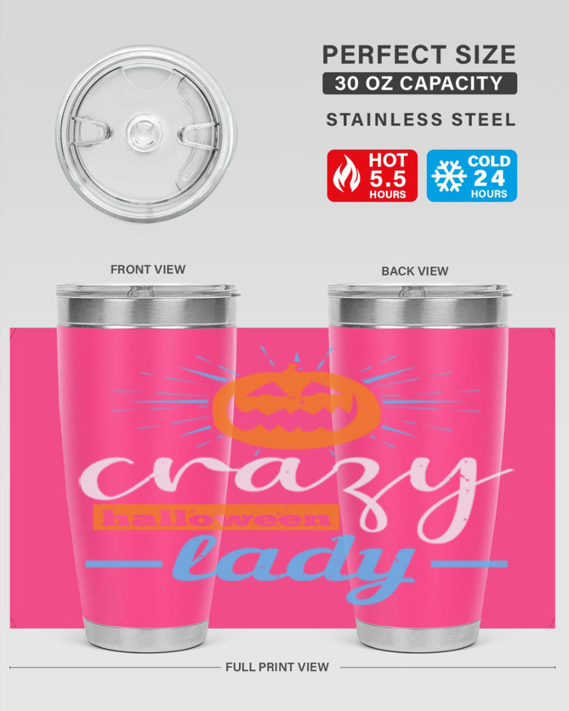 crazy halloween lady 118#- halloween- Tumbler