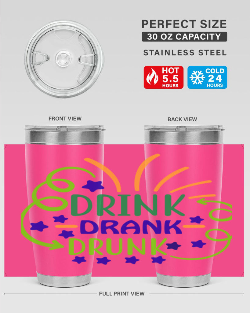 drink drank drunk 23#- mardi gras- Tumbler