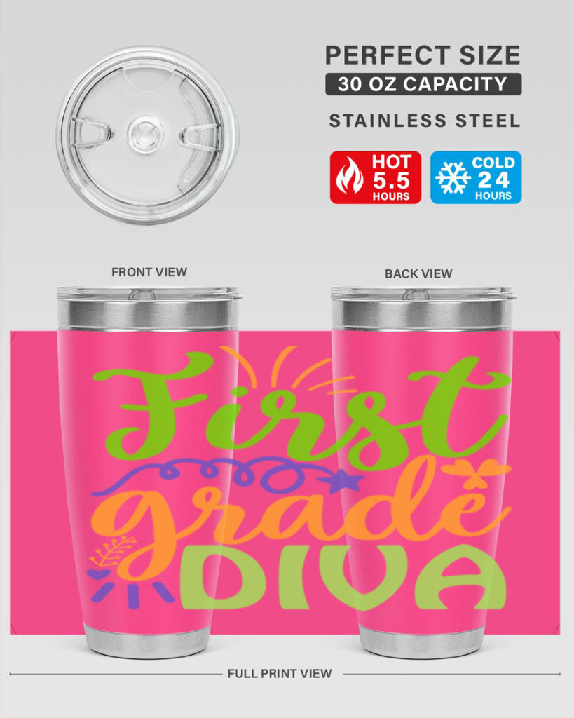 first grade diva 21#- mardi gras- Tumbler