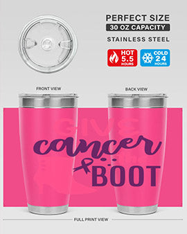give cancer the boot Style 1#- breast cancer- Tumbler