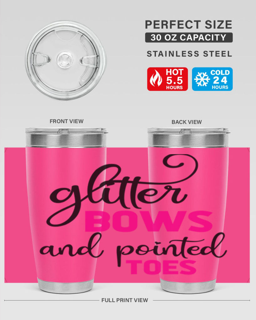 glitter bows and pointed toes 41#- ballet- Tumbler