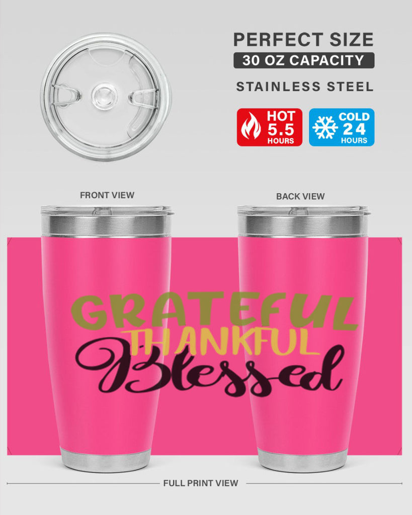 grateful thankful blessed 57#- thanksgiving- Tumbler