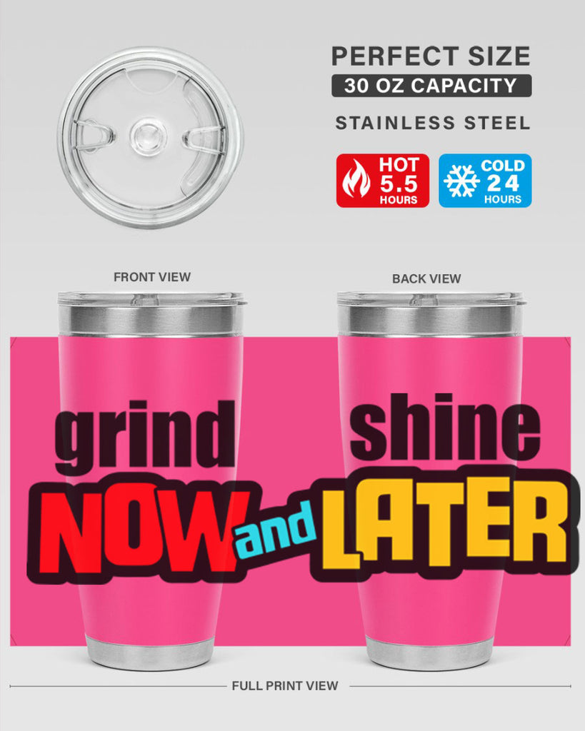 grind now and shine later 142#- black words phrases- Cotton Tank