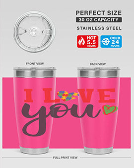 i love you Style 23#- autism- Tumbler