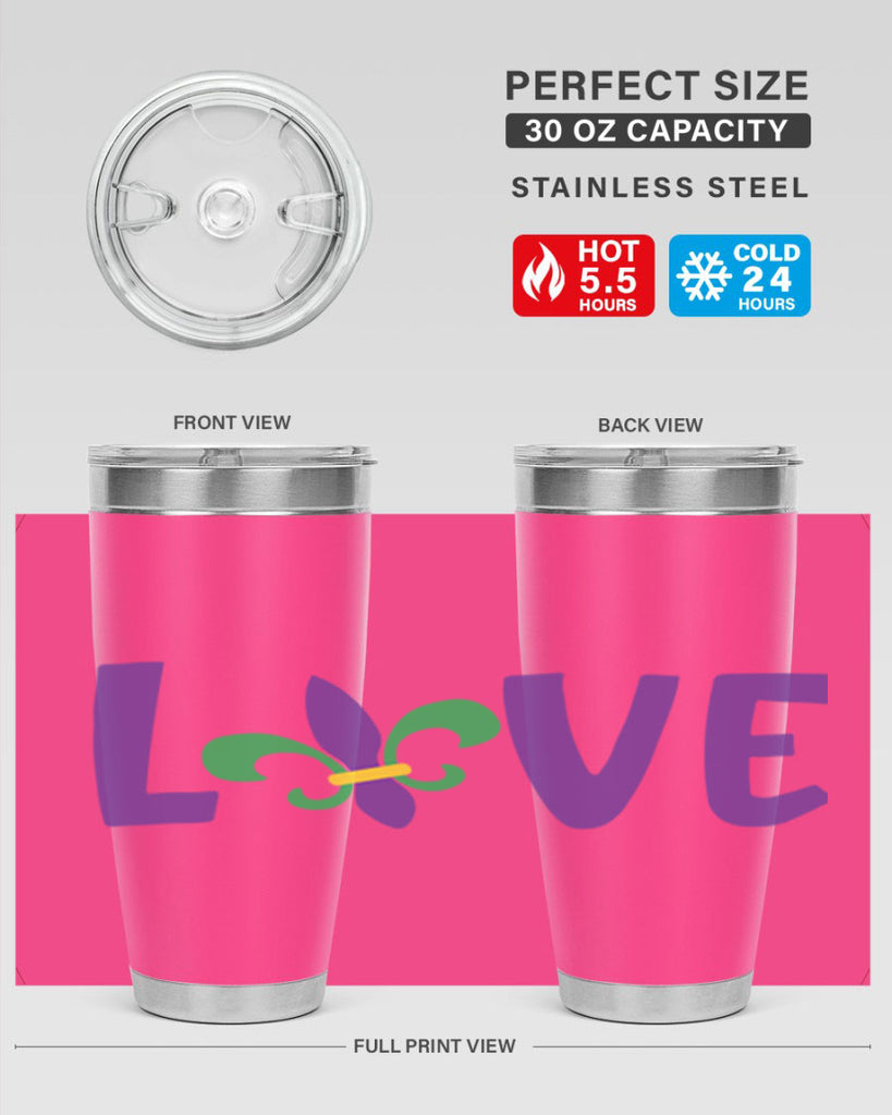 love 80#- mardi gras- Tumbler