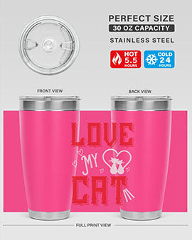 love my cat Style 67#- cat- Tumbler