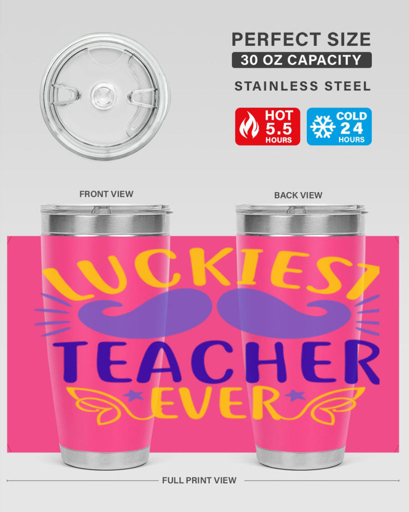 luckiest teacher ever 12#- mardi gras- Tumbler