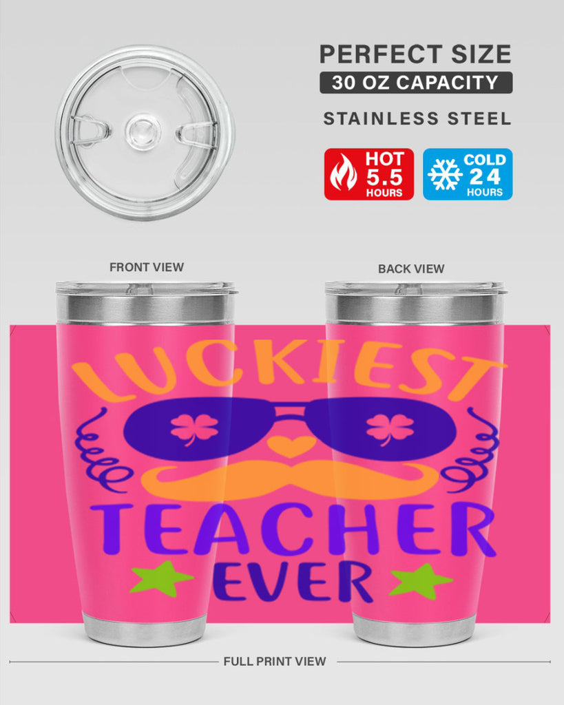 luckiest teacher ever 14#- mardi gras- Tumbler