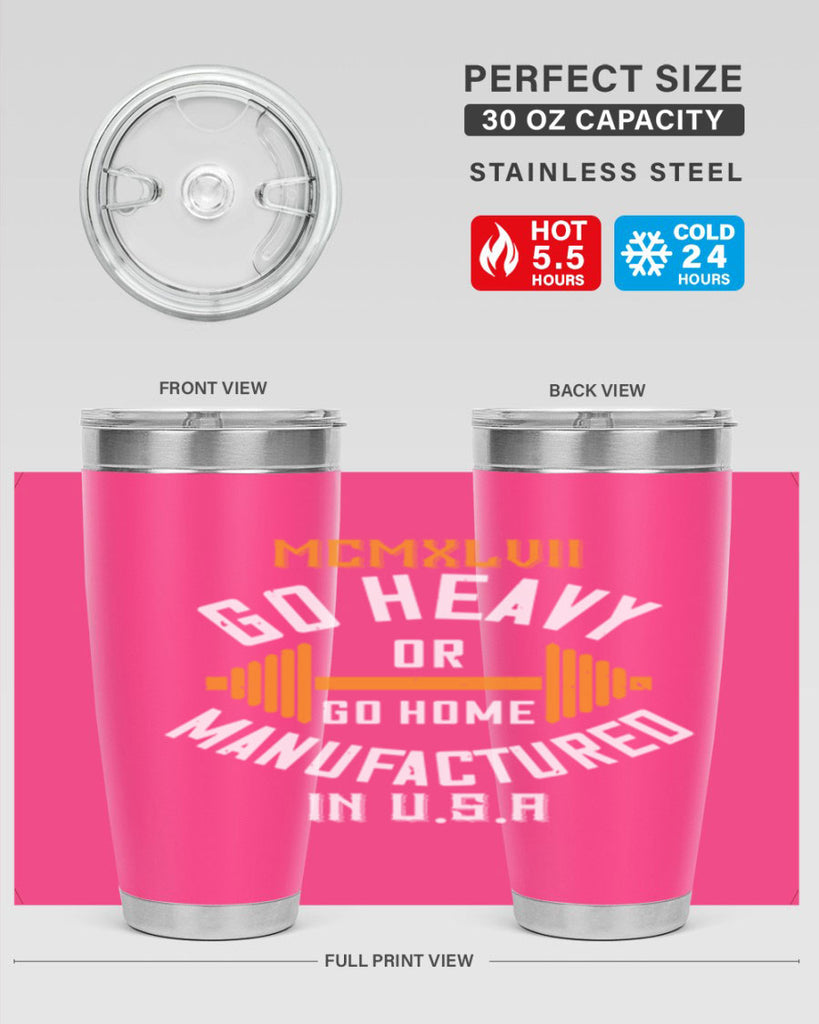 mcmxlvii go heavy or go home manufactured in 84#- gym- Tumbler