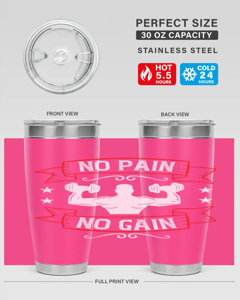 no pain no gain 82#- gym- Tumbler
