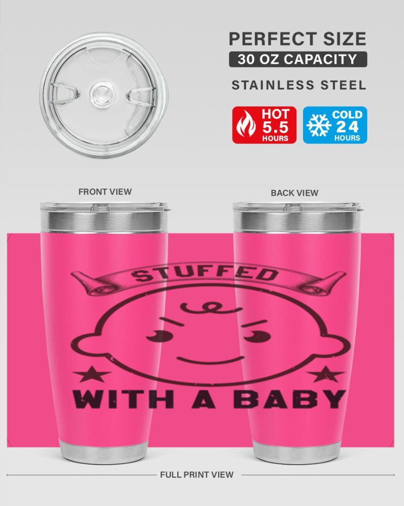 stuffed with a baby Style 14#- baby shower- tumbler