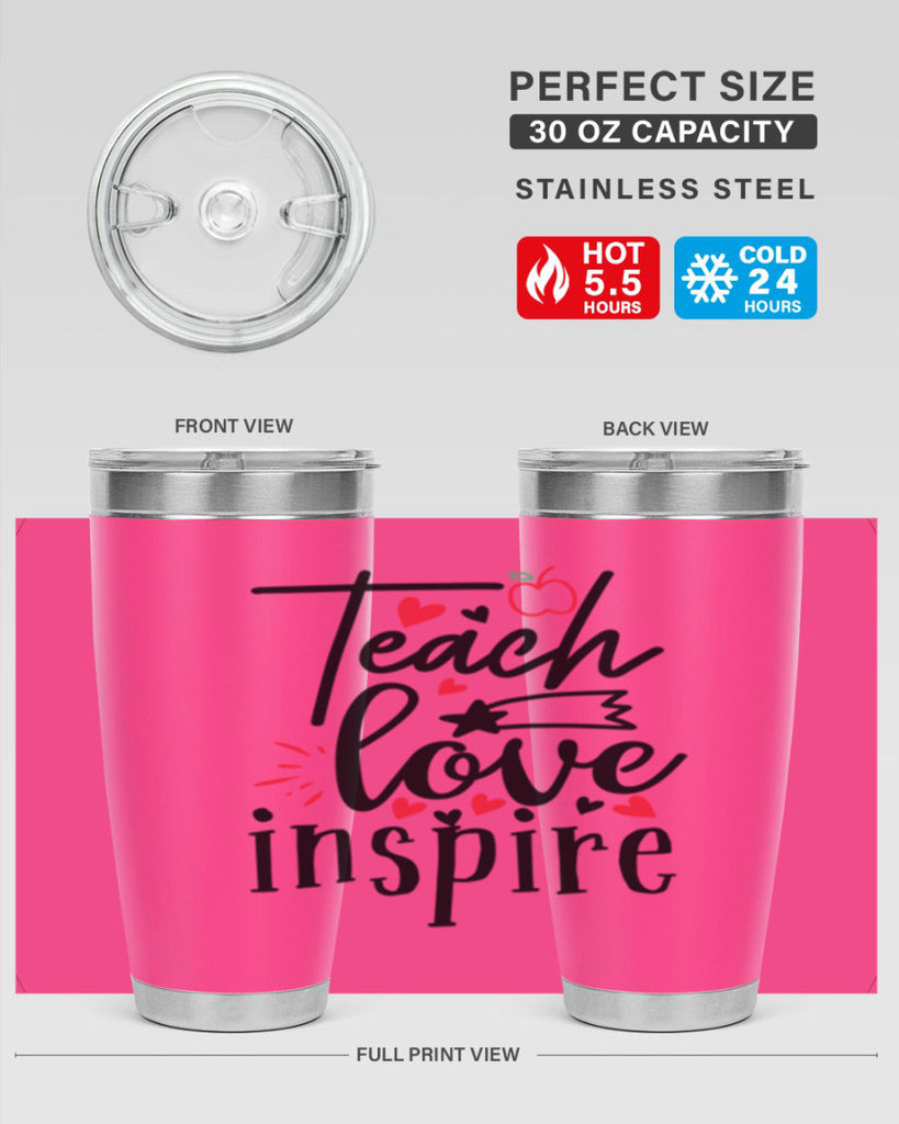 teach love inspire Style 148#- teacher- tumbler