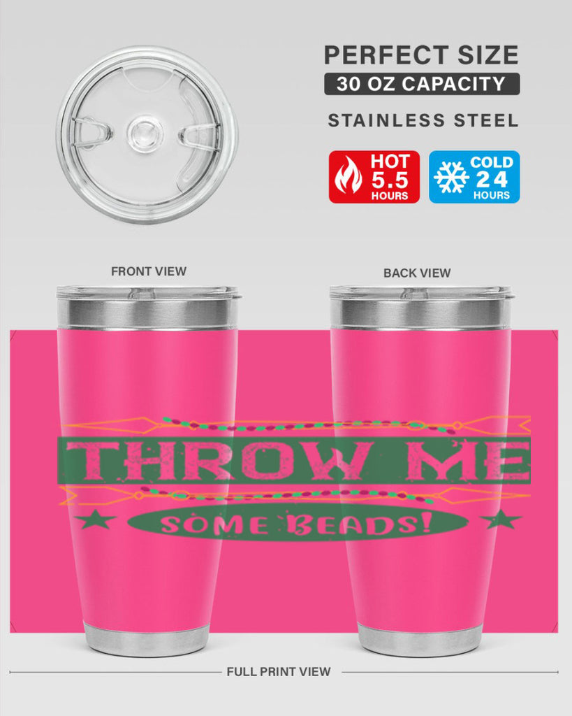 throw me some beads 34#- mardi gras- Tumbler