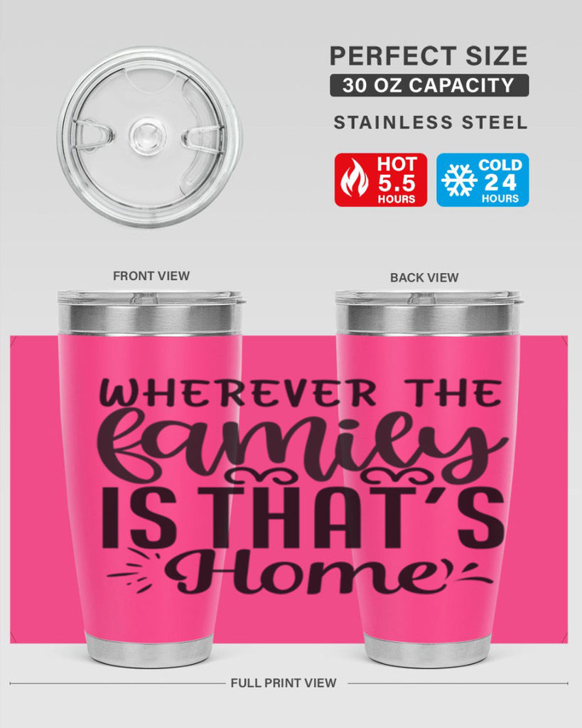 wherever the family is thats home 9#- family- Tumbler