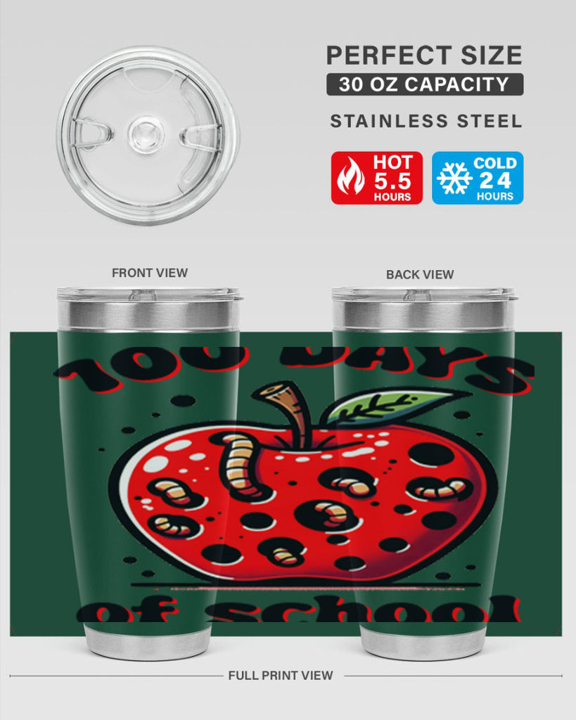 100 Days of School Apple 31#- 100 days of school- Tumbler