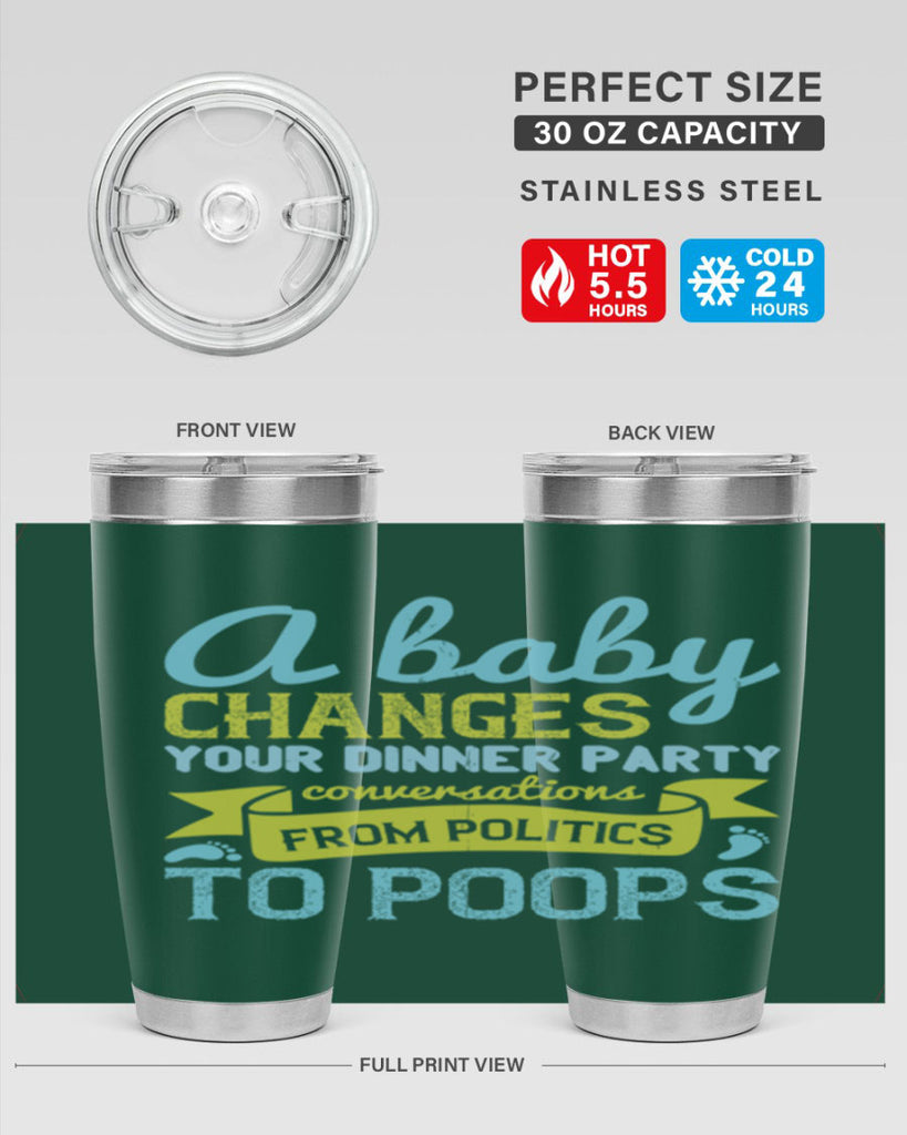 A baby changes your dinner party conversations from politics to poops Style 149#- baby- tumbler