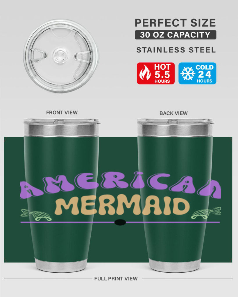 American Mermaid 16#- mermaid- Tumbler