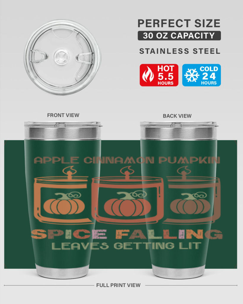 Apple Cinnamon Pumpkin Spice Falling Leaves Getting Lit 11#- fall- Tumbler