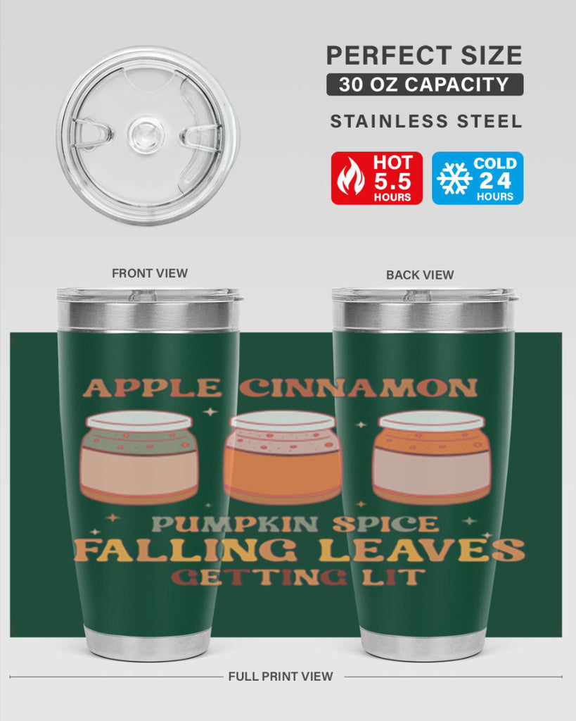 Apple Cinnamon Pumpkin Spice Falling Leaves Getting Lit 12#- fall- Tumbler