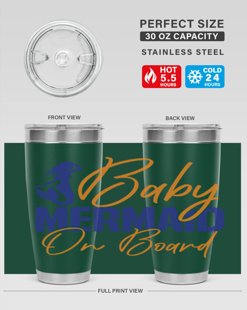 Baby Mermaid on Board 20#- mermaid- Tumbler