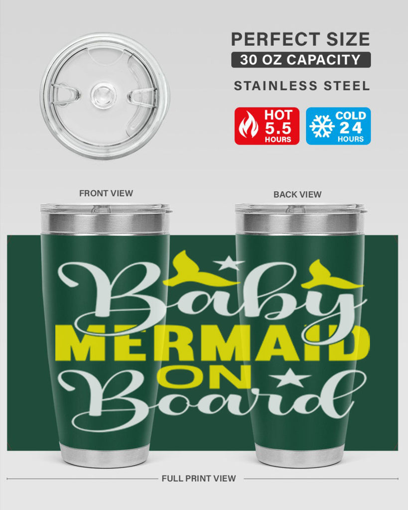 Baby Mermaid on Board 21#- mermaid- Tumbler