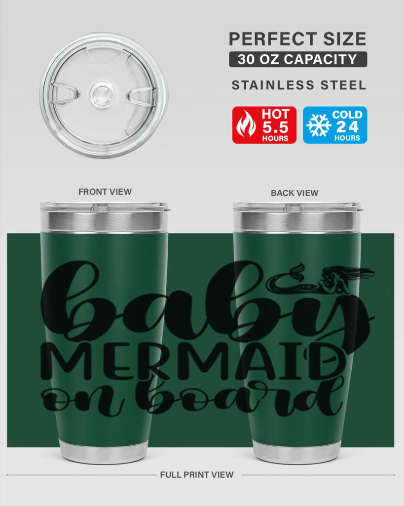 Baby mermaid on board 41#- mermaid- Tumbler