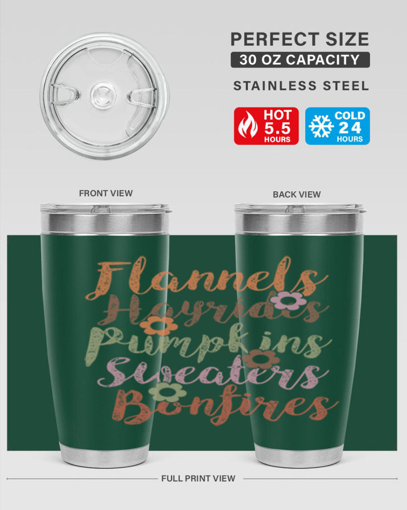 Flannels Hayrides Pumpkins Sweaters Bonfires 185#- fall- Tumbler