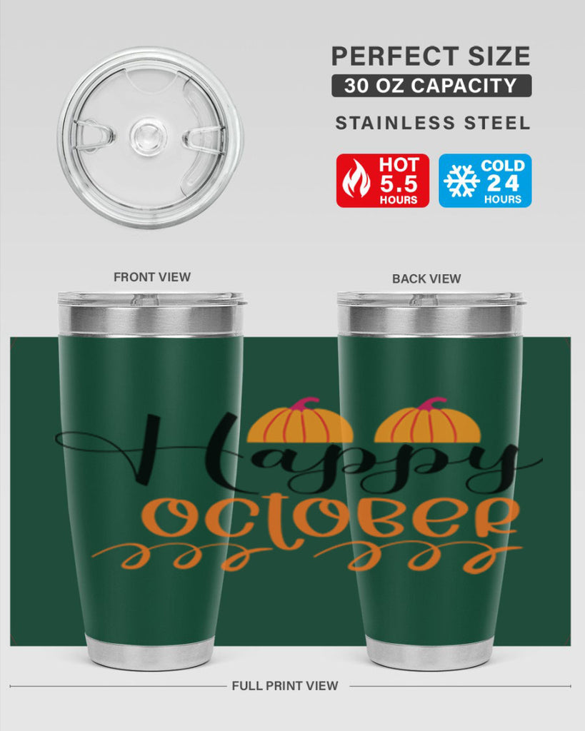 Happy October 238#- fall- Tumbler
