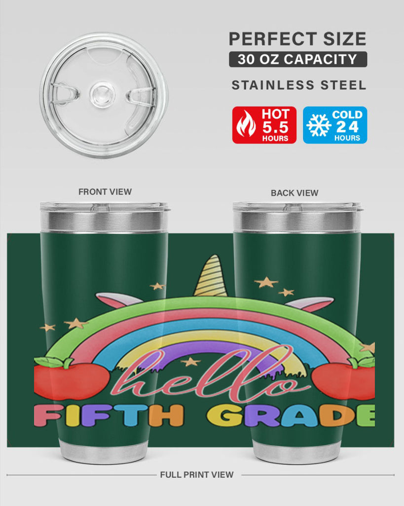 Hello 5th Grade Unicorn Rainbow 15#- 5th grade- Tumbler