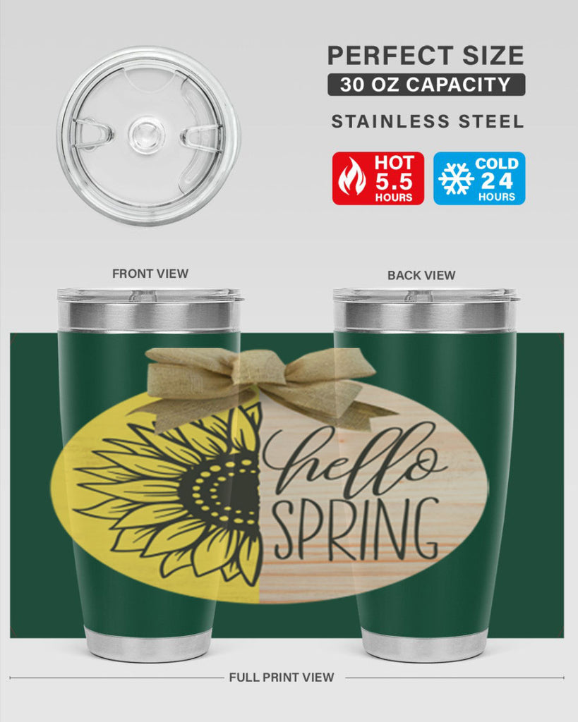Hello spring half sunflower Mockup198#- spring- Tumbler