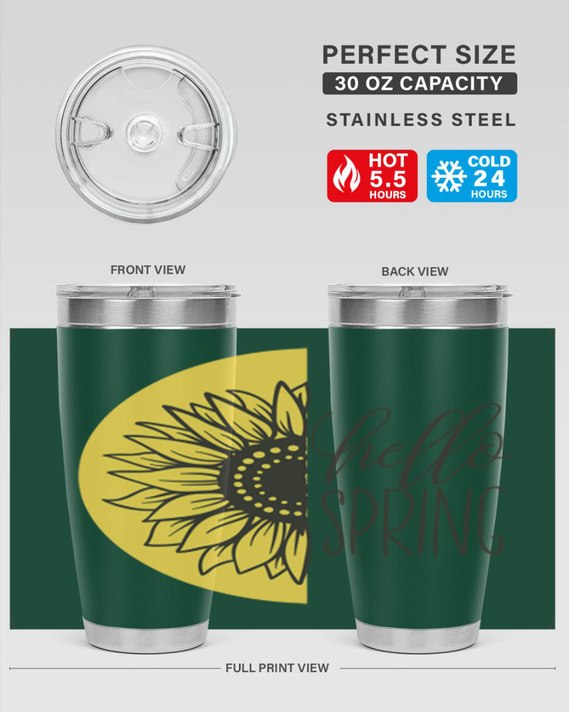 Hello spring half sunflower199#- spring- Tumbler