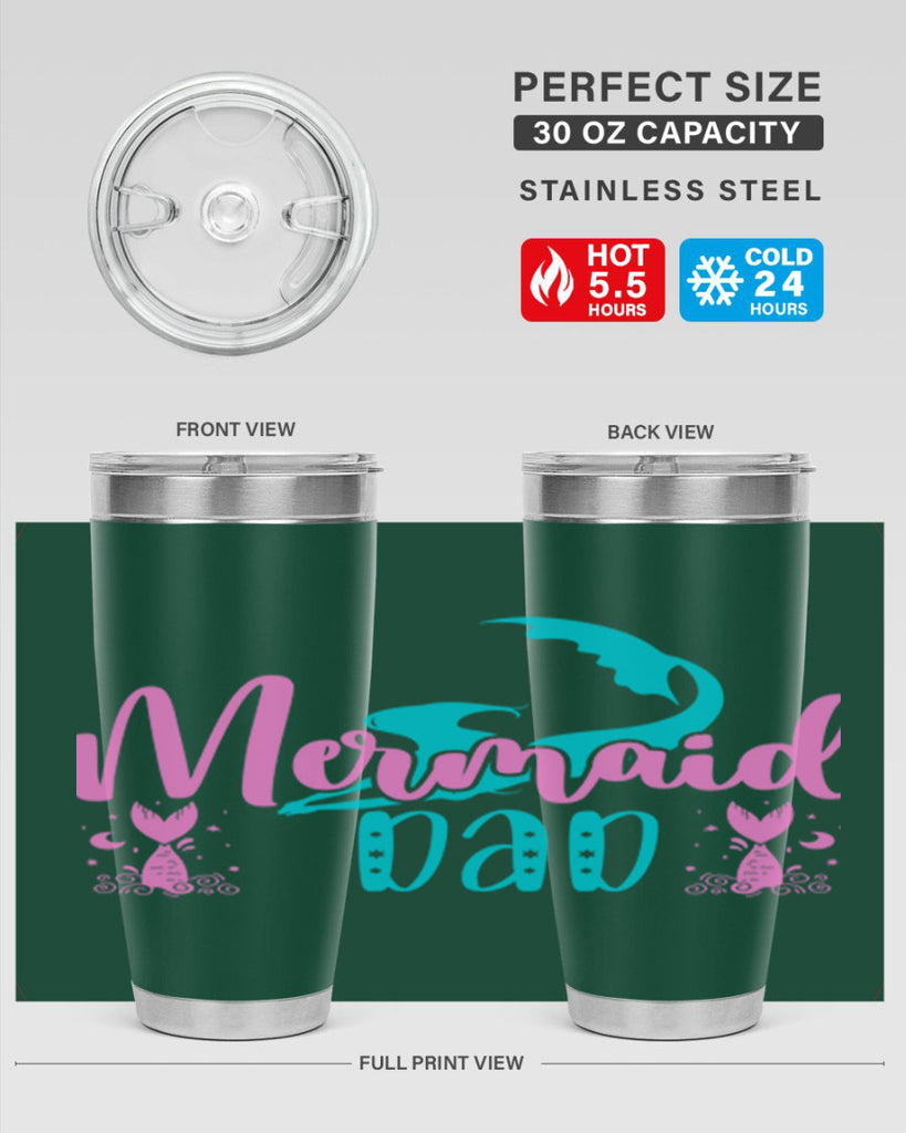 Mermaid Dad 356#- mermaid- Tumbler