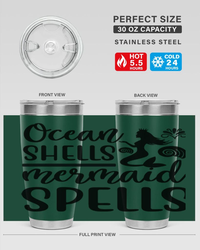 Ocean shells mermaid spells 522#- mermaid- Tumbler