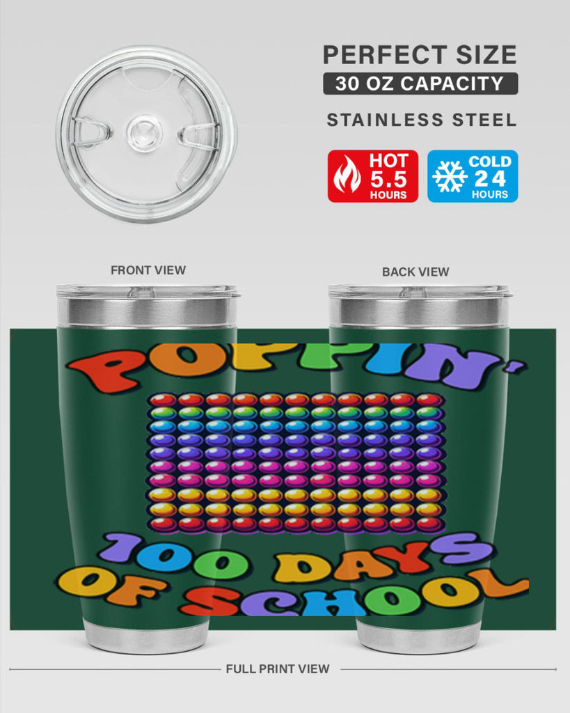 Poppin my way through PNG 54#- 100 days of school- Tumbler